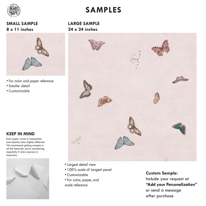 Vintage Butterfly Wallpaper - Pink