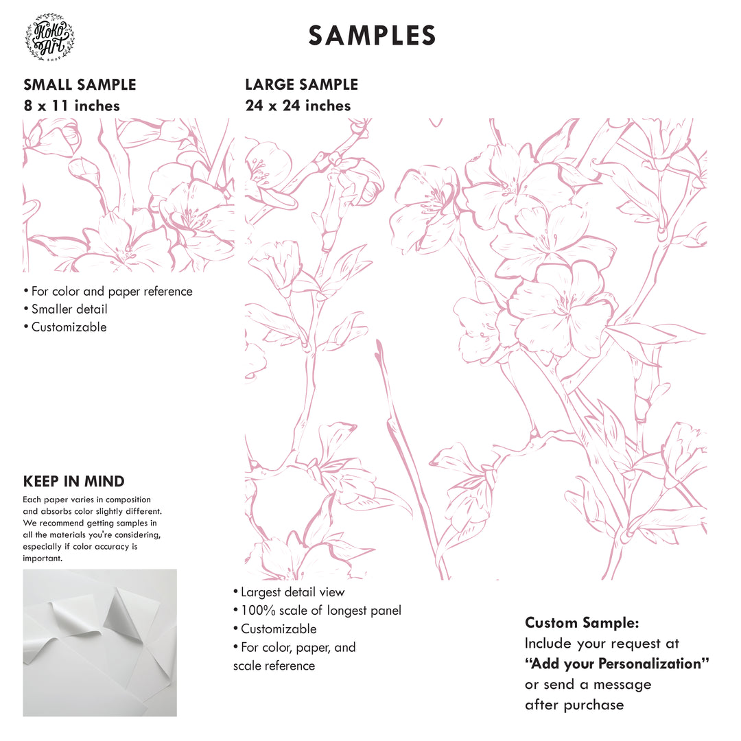 Minimalistic Cherry Blossom Mural