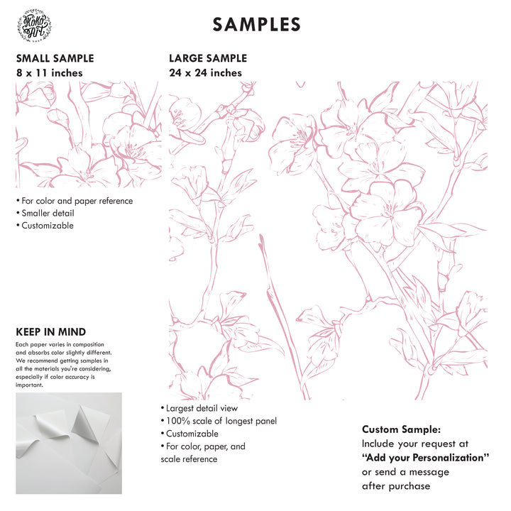 Minimalistic Cherry Blossom Mural