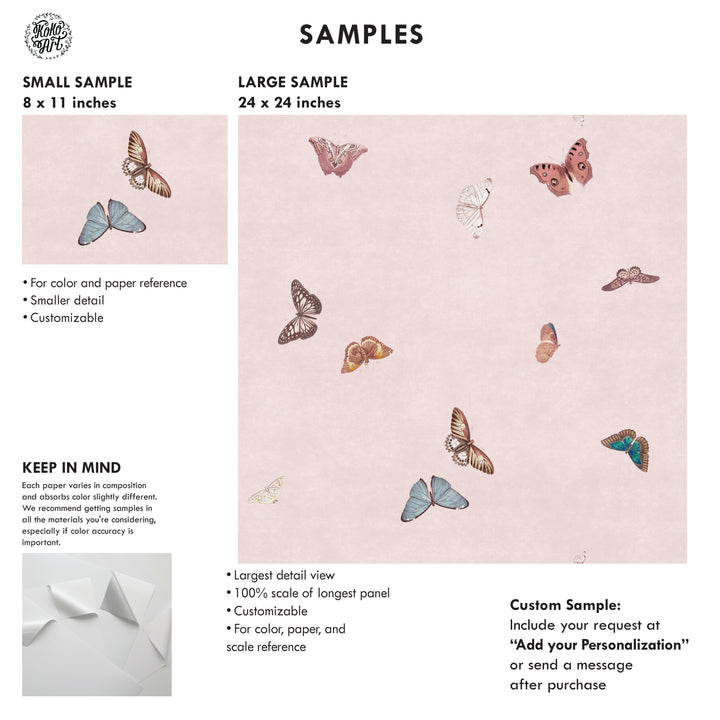 Vintage Butterfly Wallpaper - Pink