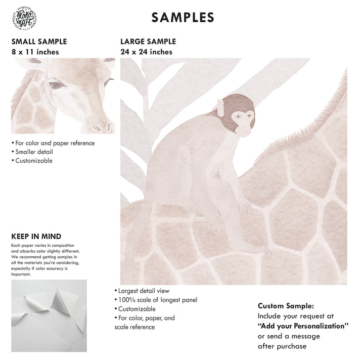 Safari Mural Wallpaper in Pink