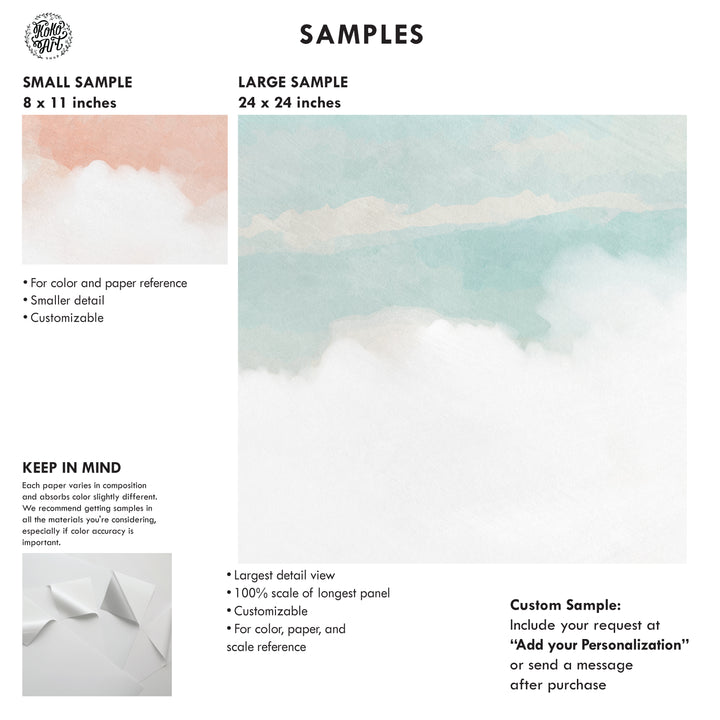 Abstract Clouds in Blush and Blue