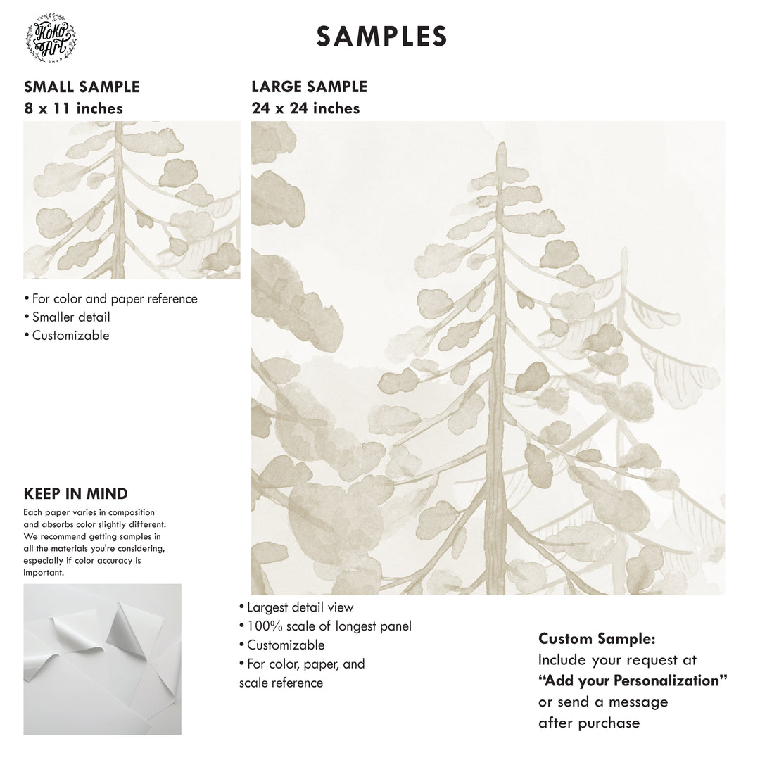 Neutral Woodland Whispers Wallpaper Mural