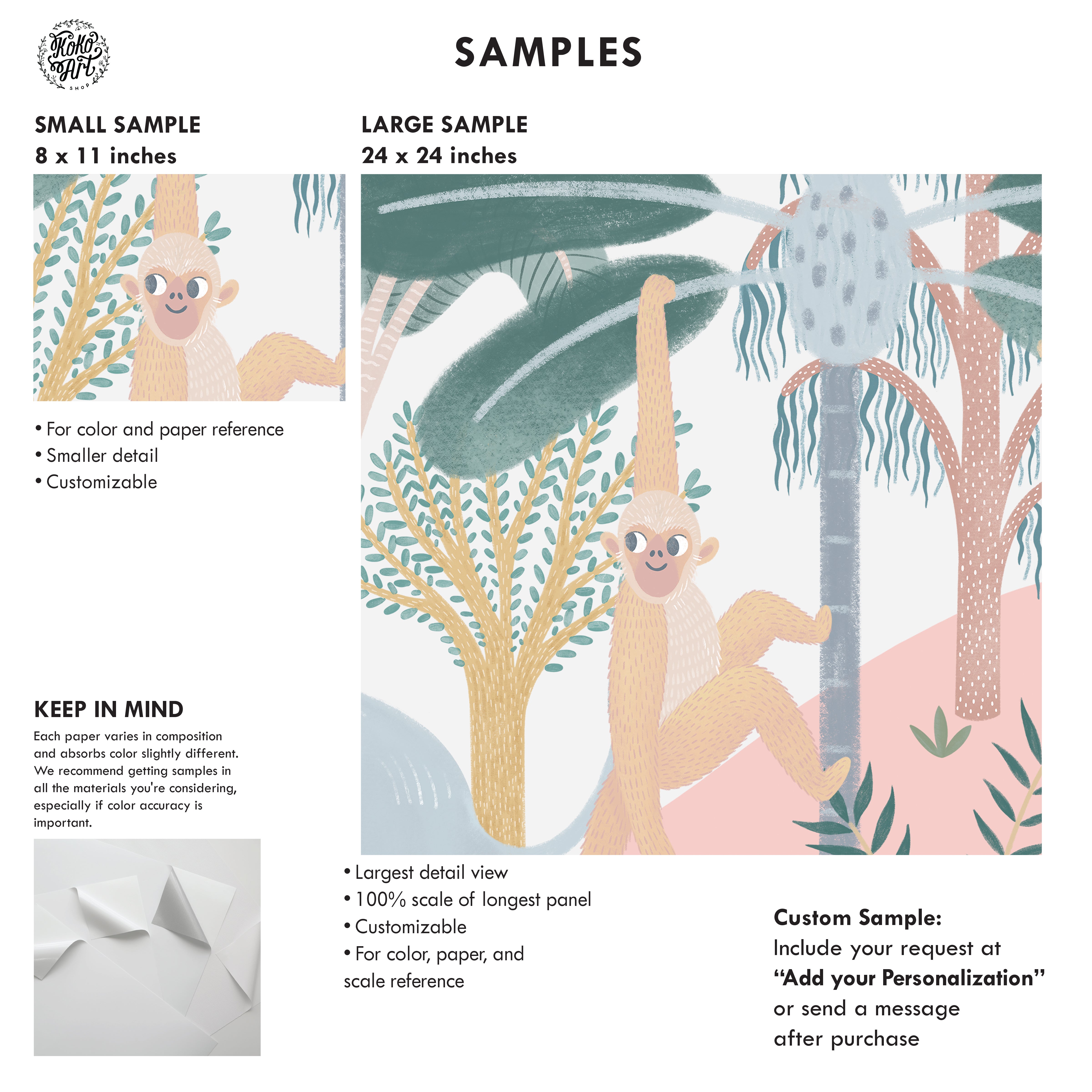 Magic Safari Mural in Pink – Koko Art Shop