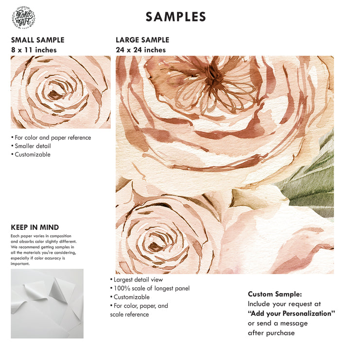Bohemian Floral Watercolor Mural