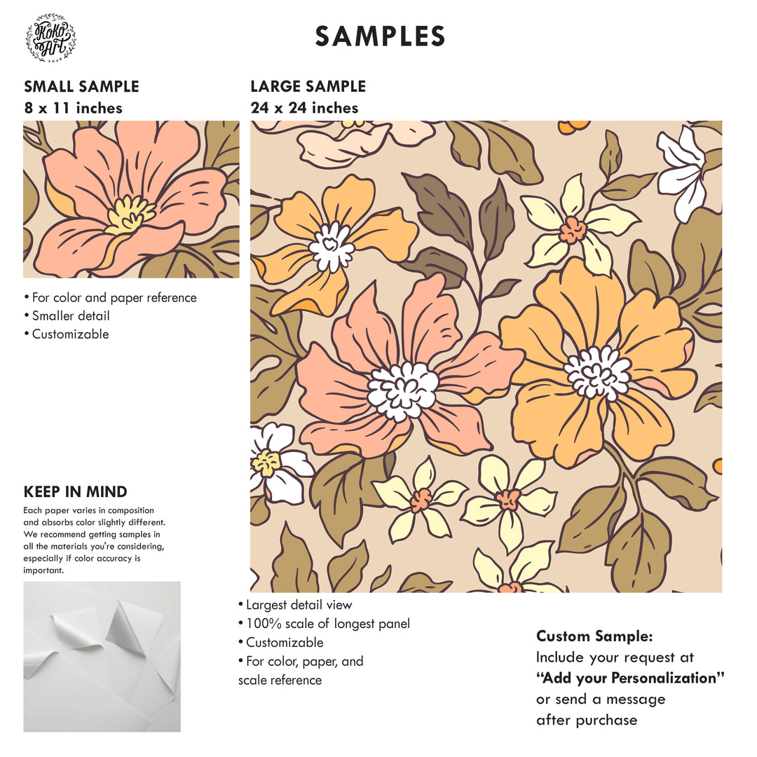 Annete Vintage Meadow Flowers Mural