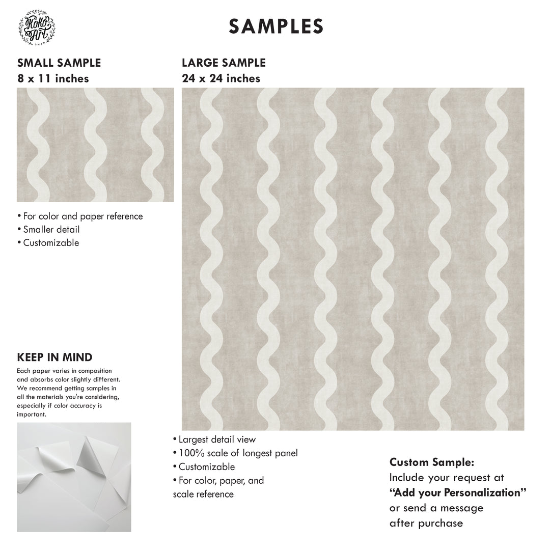 Minimalist Linen Wave Stripe Wallpaper