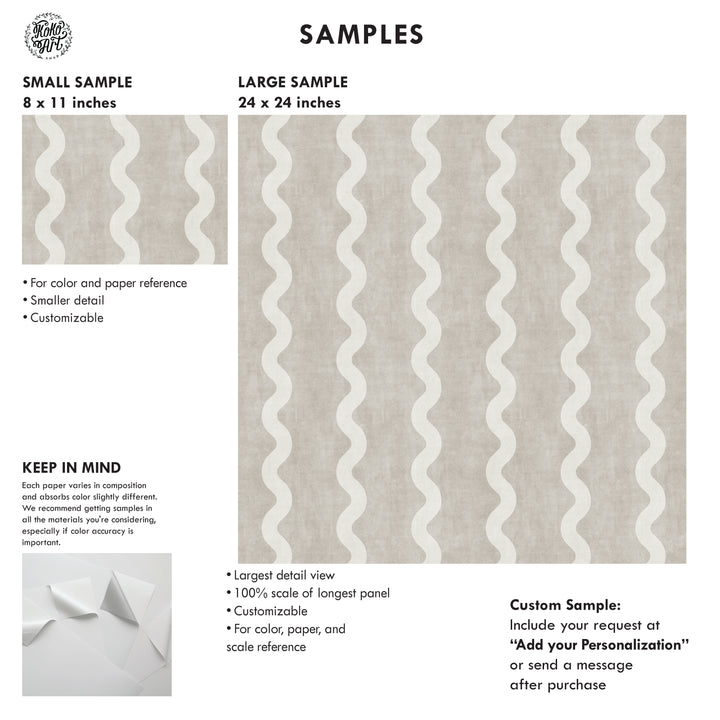 Minimalist Linen Wave Stripe Wallpaper