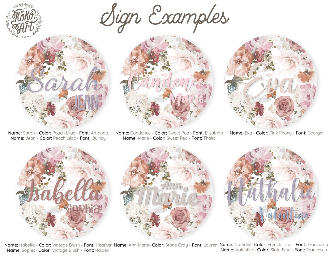 Delicate Pinky Floral Custom Round Name