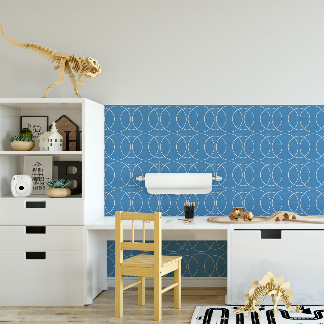Pegatinas de vinilo con formas de círculos azules