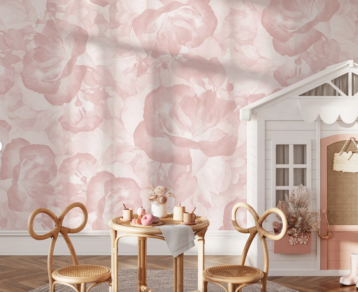 Roses in Rose Wallpaper Mural