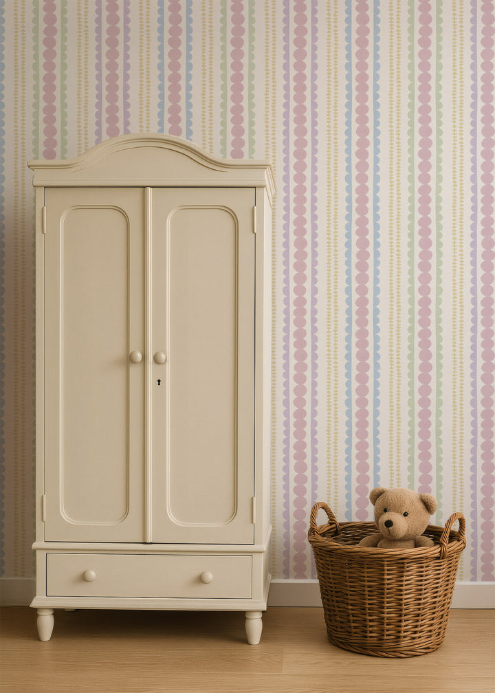 Halston Pebble Column Wallpaper in Sweet Baby Colors