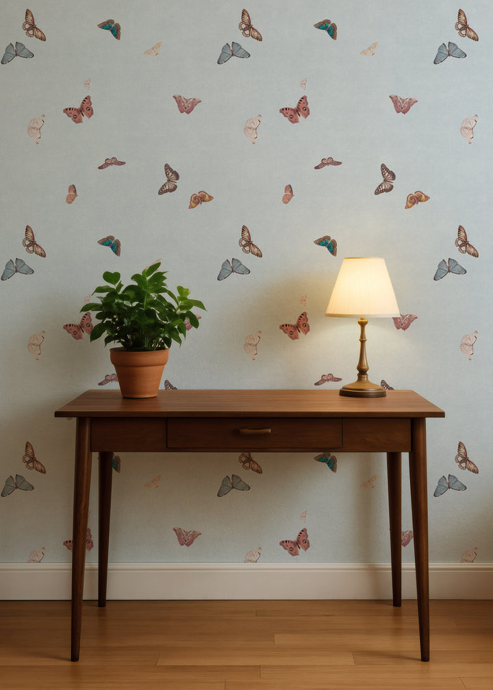 Vintage Butterfly Wallpaper - Blue