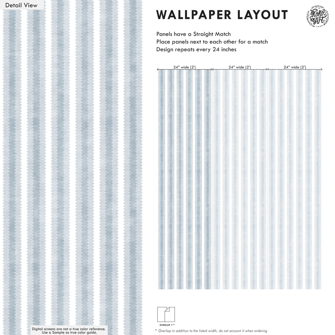 Zig Zag Column Vintage 6  Stripe Wallpaper
