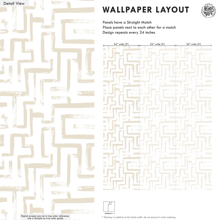 Papel Pintado Laberinto Neutral Avellana