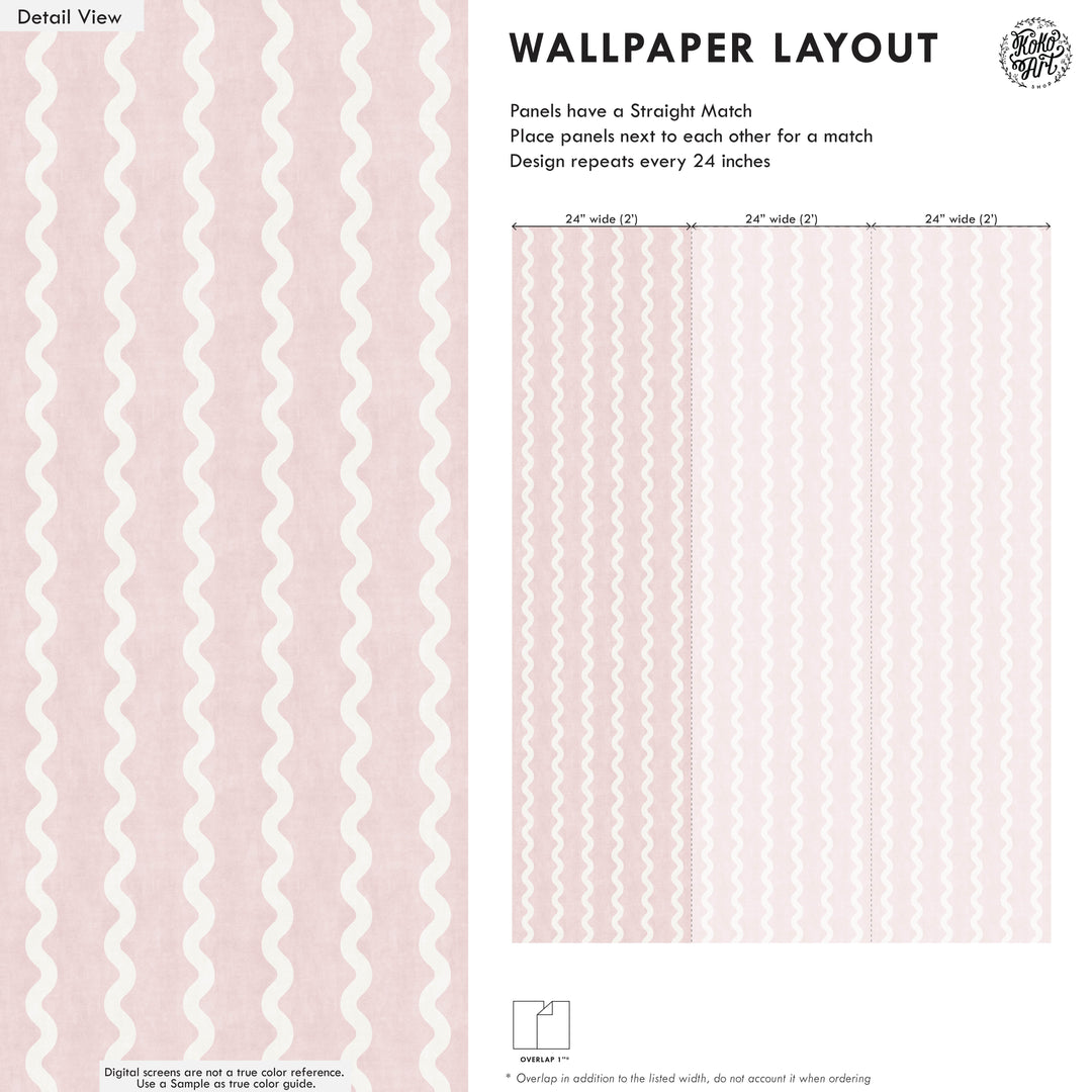 Minimalist Linen Wave Stripe Wallpaper
