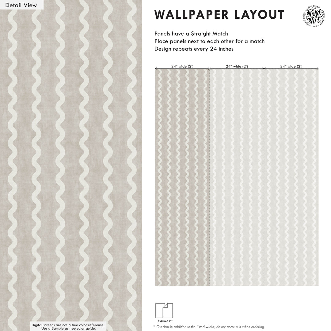 Minimalist Linen Wave Stripe Wallpaper