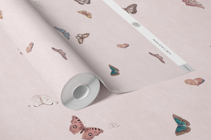 Vintage Butterfly Wallpaper - Pink