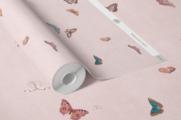 Vintage Butterfly Wallpaper - Pink