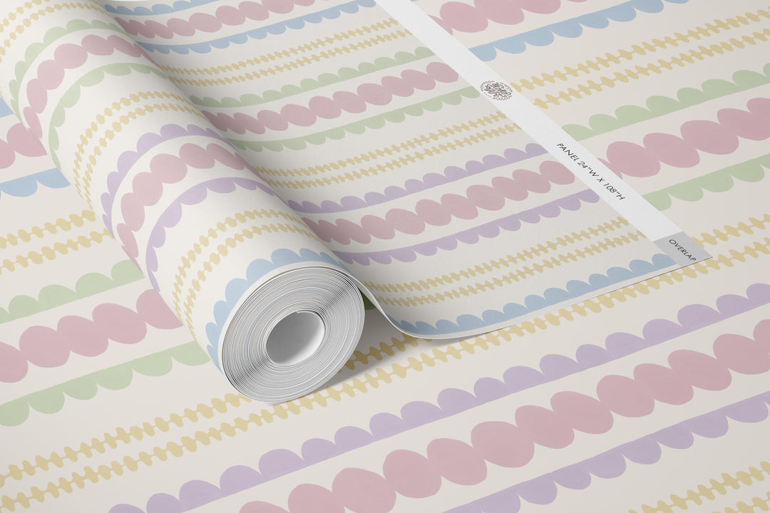 Halston Pebble Column Wallpaper in Sweet Baby Colors