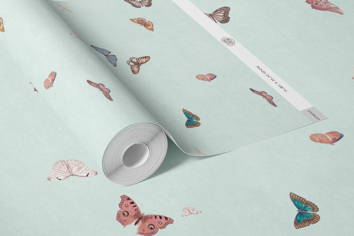 Vintage Butterfly Wallpaper - Mint
