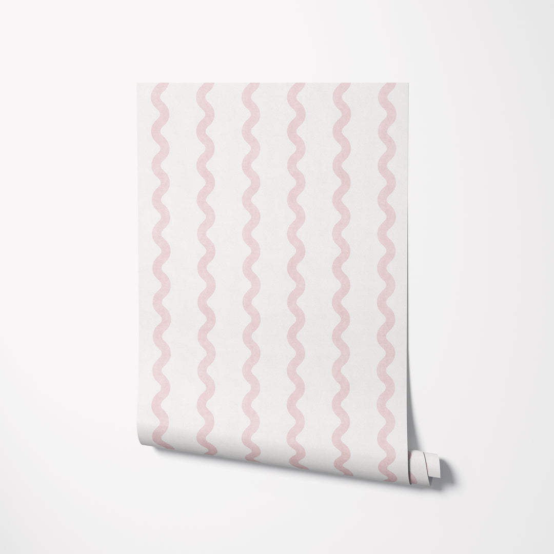 Minimalist Linen Wave Stripe Wallpaper
