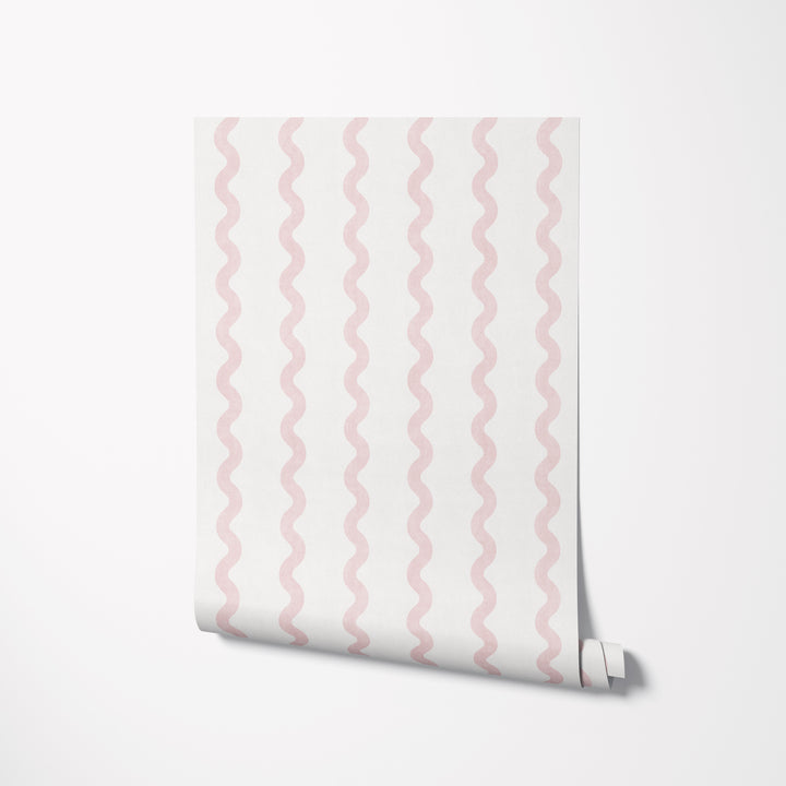 Minimalist Linen Wave Stripe Wallpaper