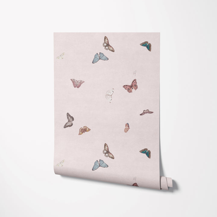 Vintage Butterfly Wallpaper - Pink