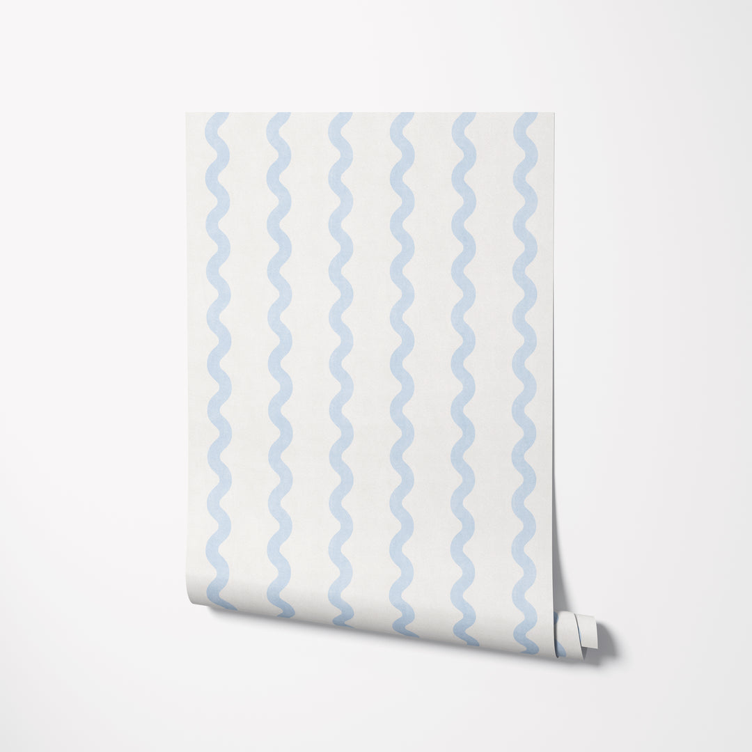 Minimalist Linen Wave Stripe Wallpaper