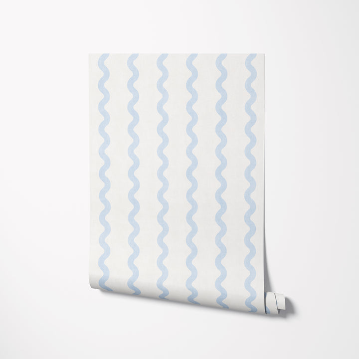 Minimalist Linen Wave Stripe Wallpaper