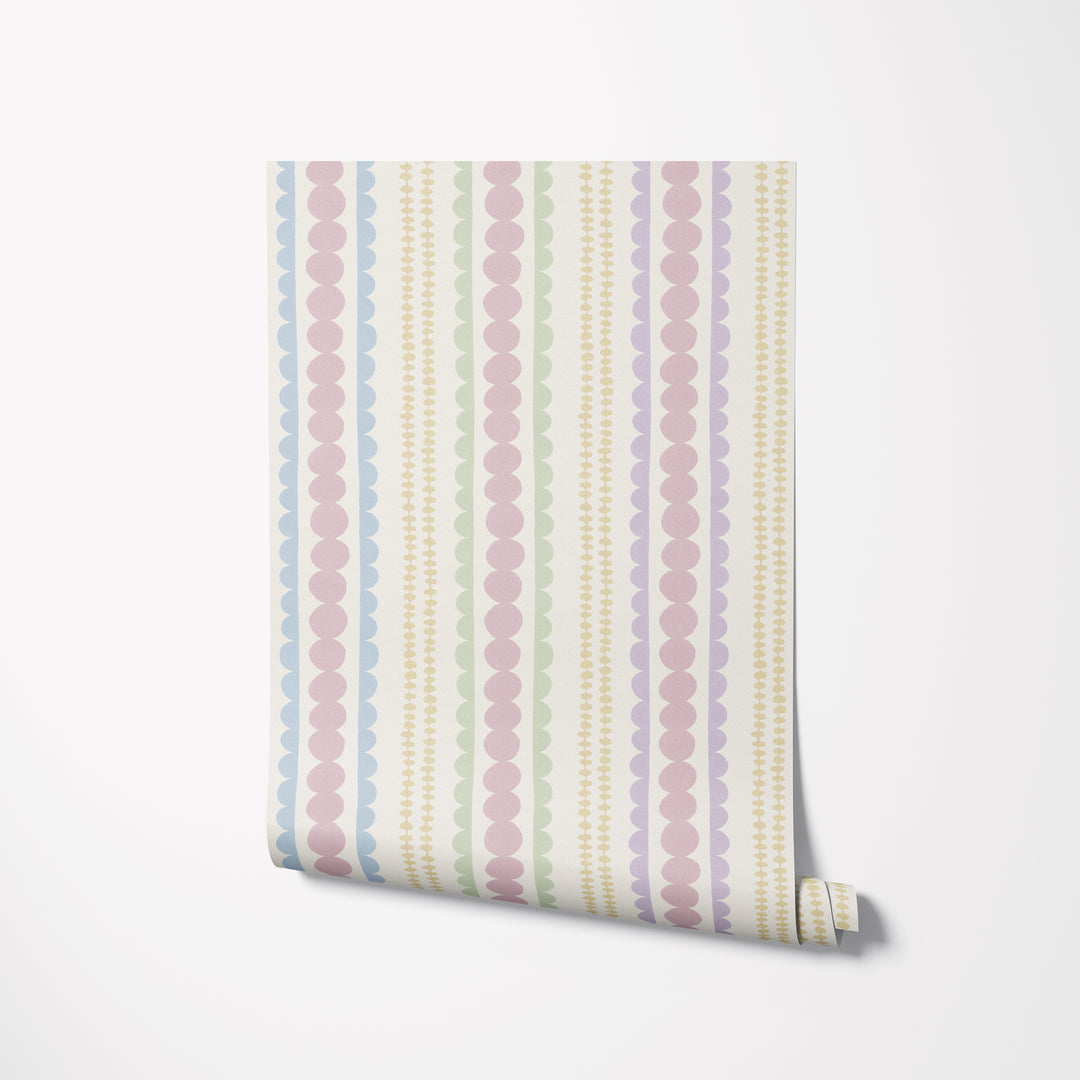 Halston Pebble Column Wallpaper in Sweet Baby Colors