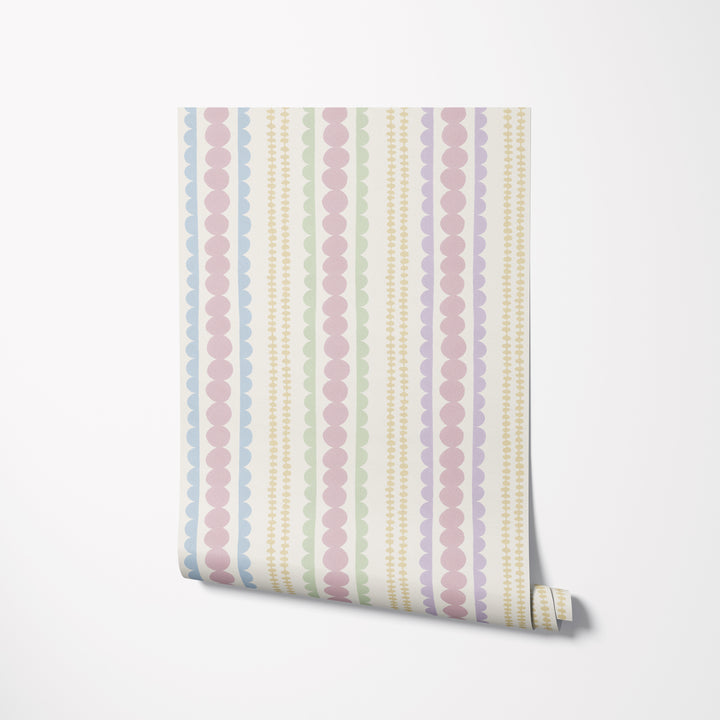 Halston Pebble Column Wallpaper in Sweet Baby Colors