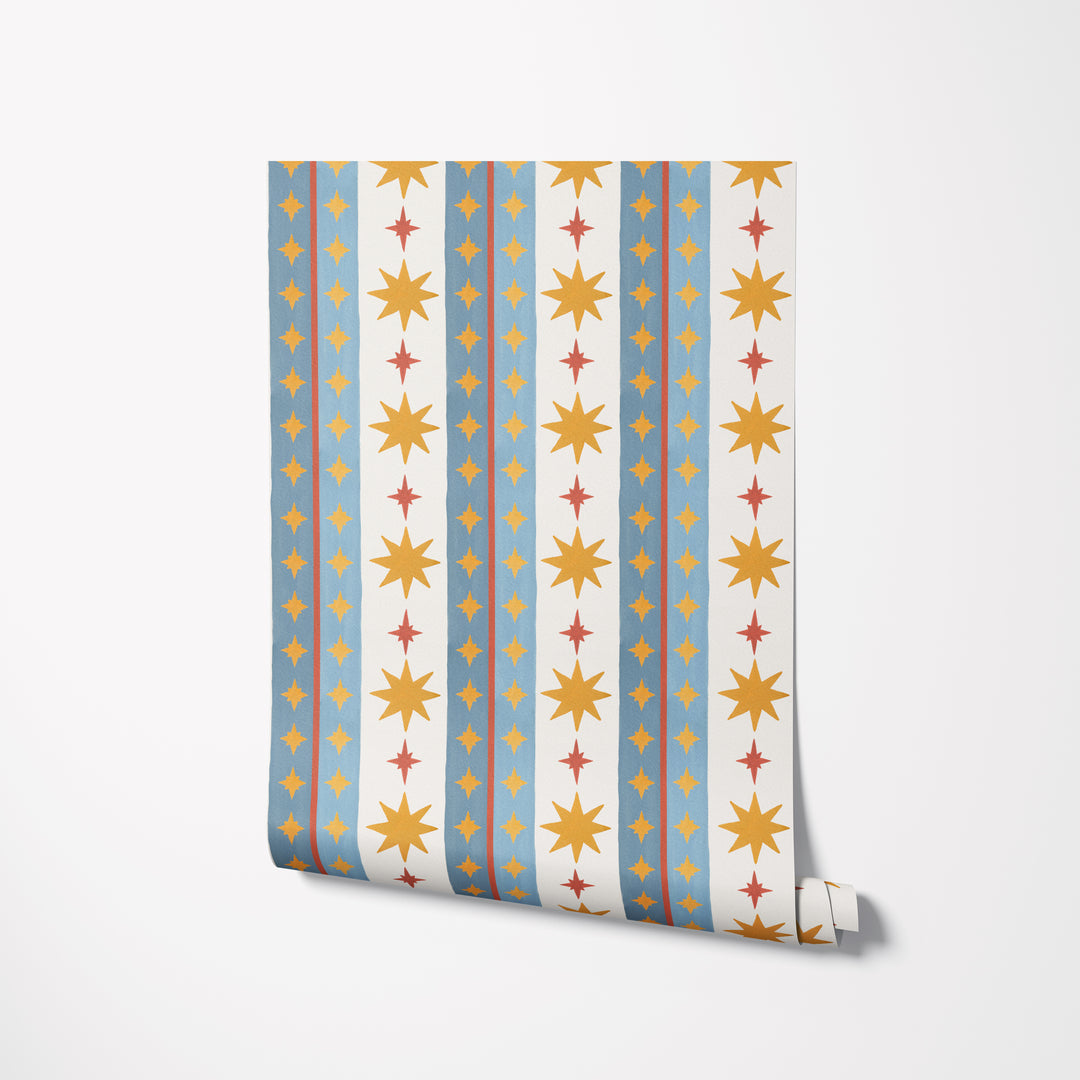 Vintage Starburst Stripe Parade Wallpaper