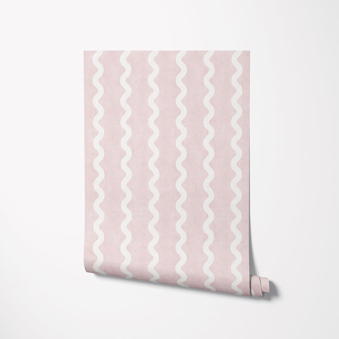 Minimalist Linen Wave Stripe Wallpaper