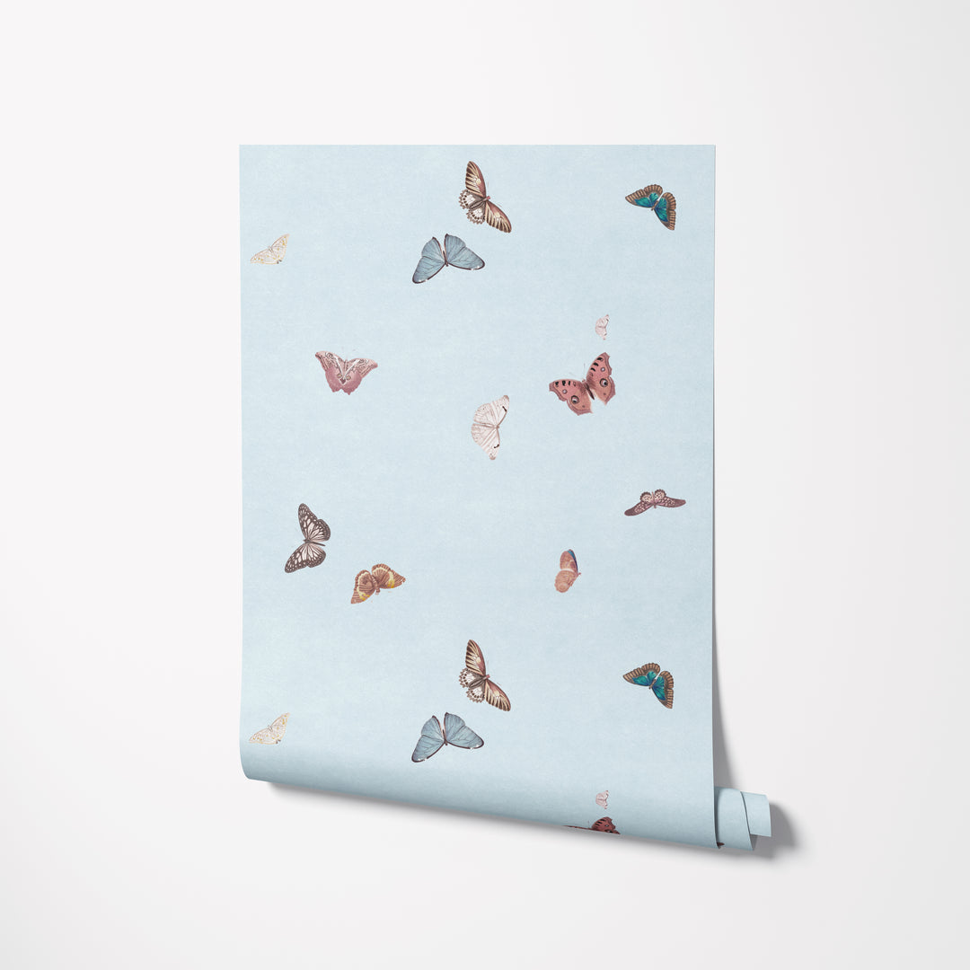 Vintage Butterfly Wallpaper - Blue