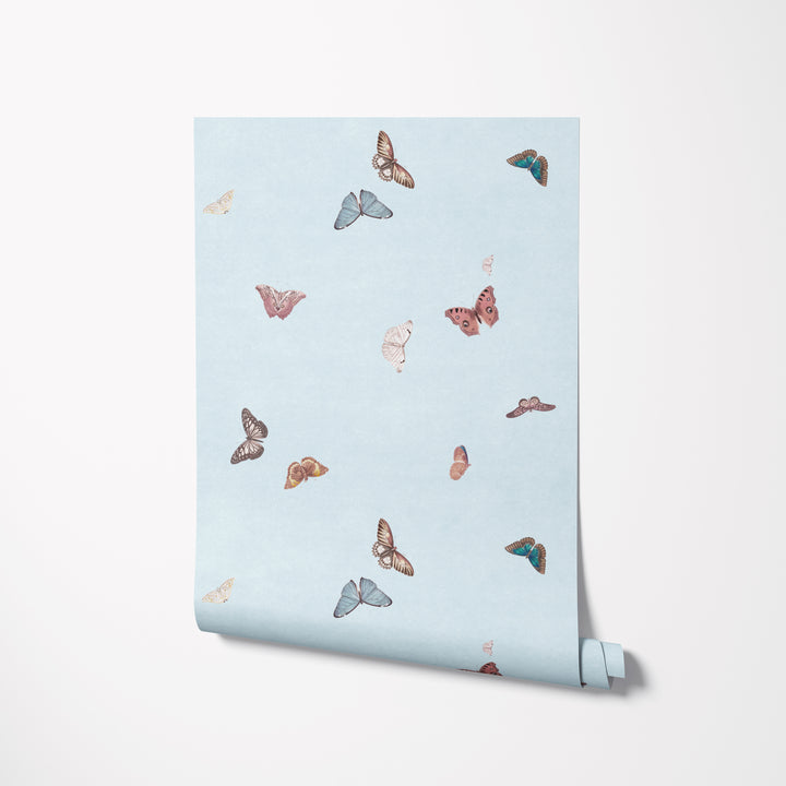 Vintage Butterfly Wallpaper - Blue