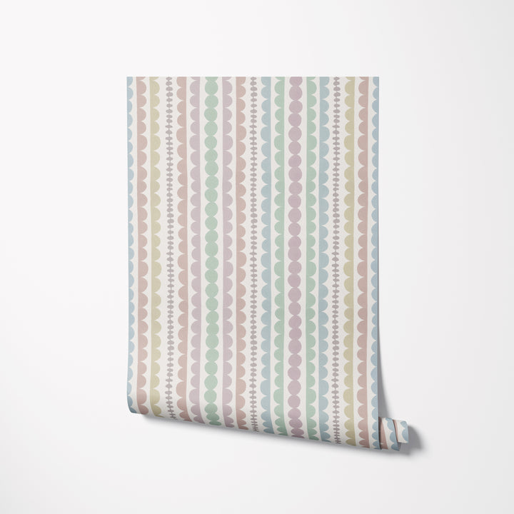 Pebble Ribbon Stripe Wallpaper