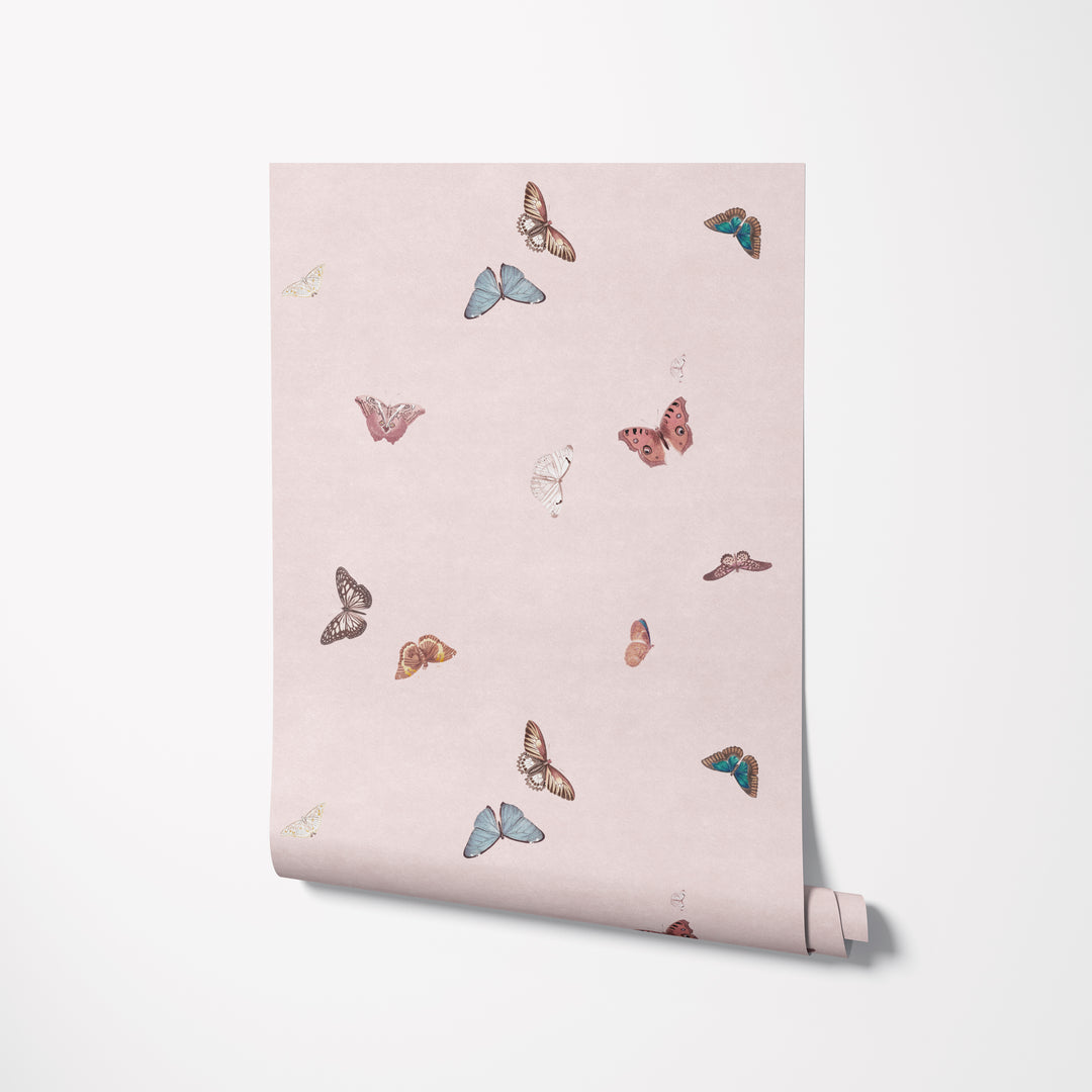 Vintage Butterfly Wallpaper - Pink