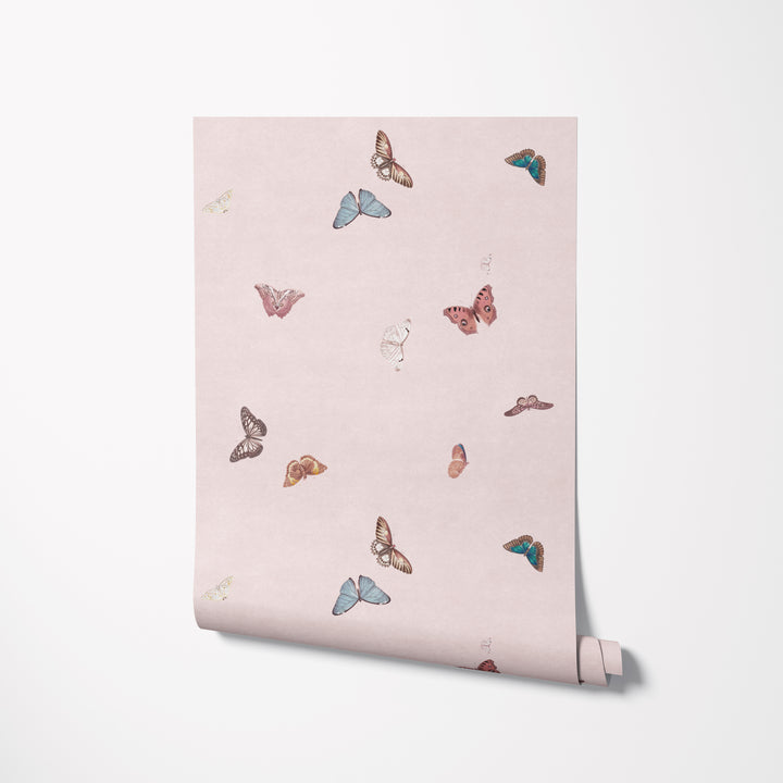 Vintage Butterfly Wallpaper - Pink