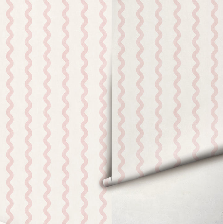 Minimalist Linen Wave Stripe Wallpaper