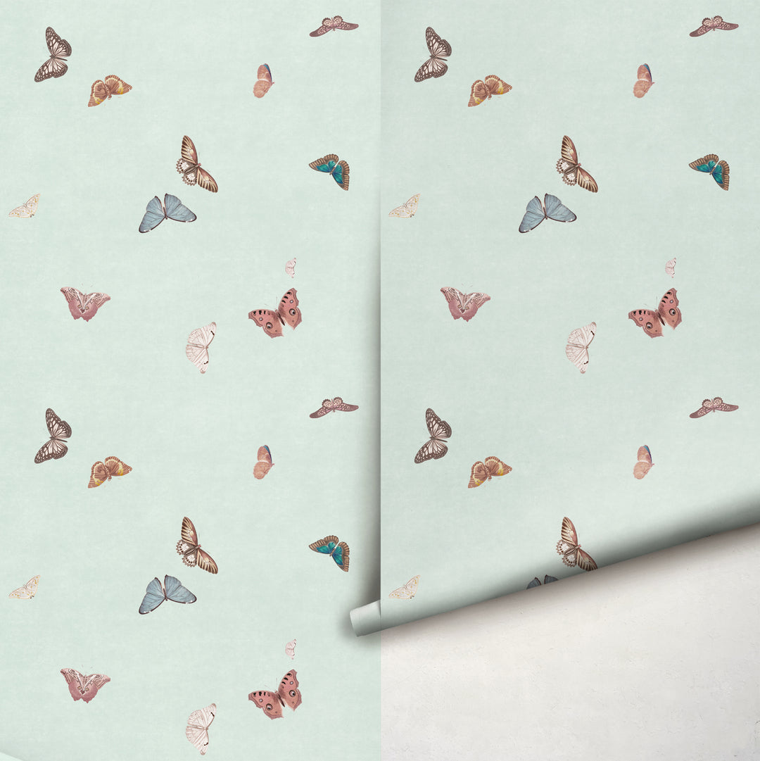 Vintage Butterfly Wallpaper - Mint