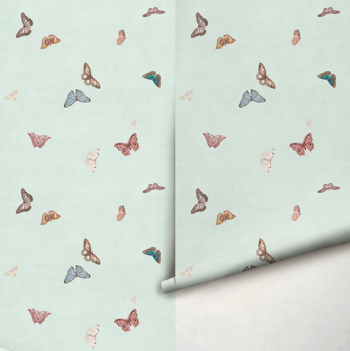Vintage Butterfly Wallpaper - Mint