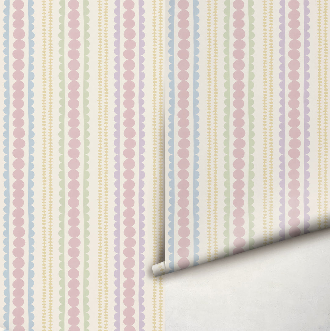 Halston Pebble Column Wallpaper in Sweet Baby Colors