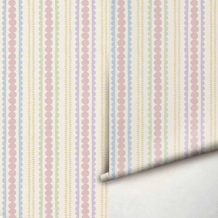Halston Pebble Column Wallpaper in Sweet Baby Colors
