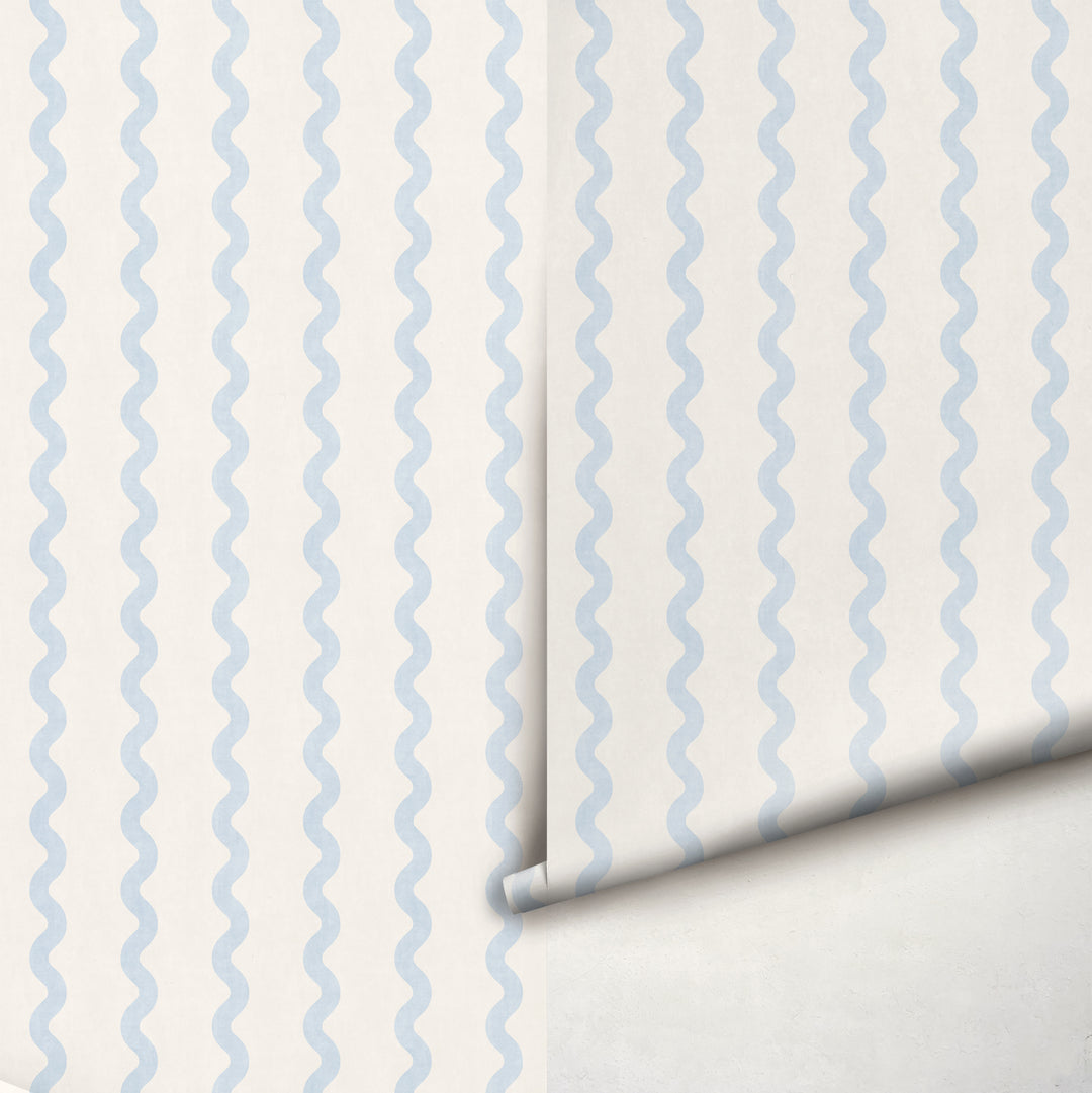 Minimalist Linen Wave Stripe Wallpaper