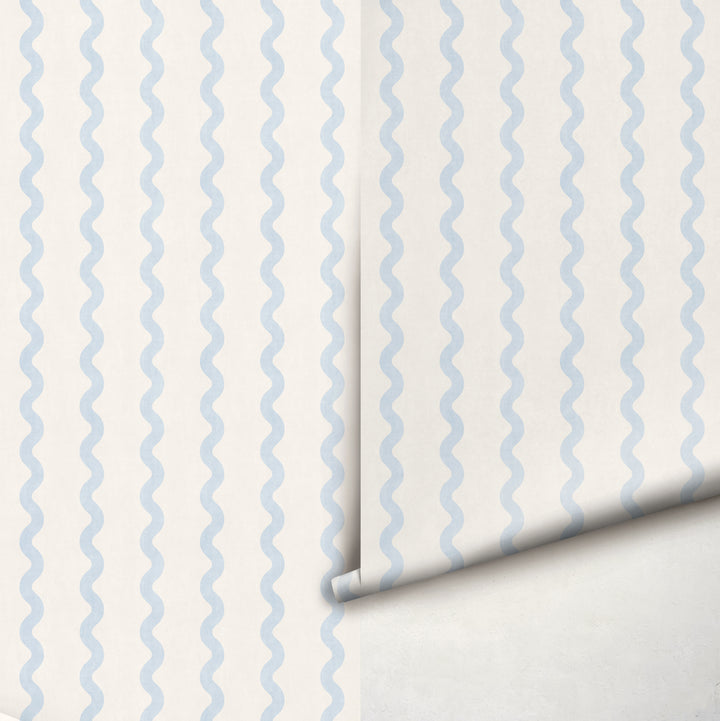 Minimalist Linen Wave Stripe Wallpaper