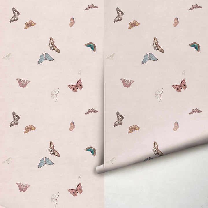 Vintage Butterfly Wallpaper - Pink