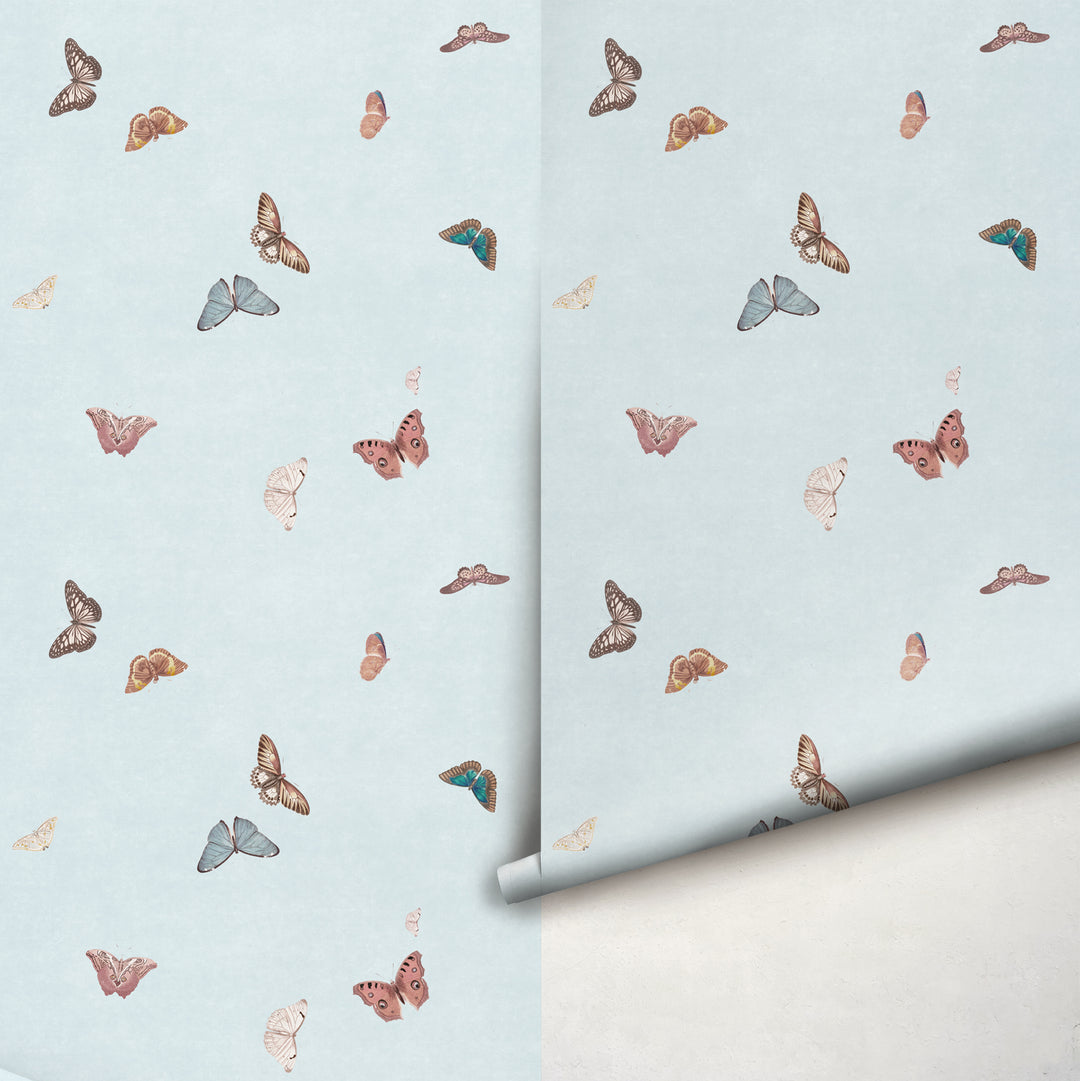 Vintage Butterfly Wallpaper - Blue