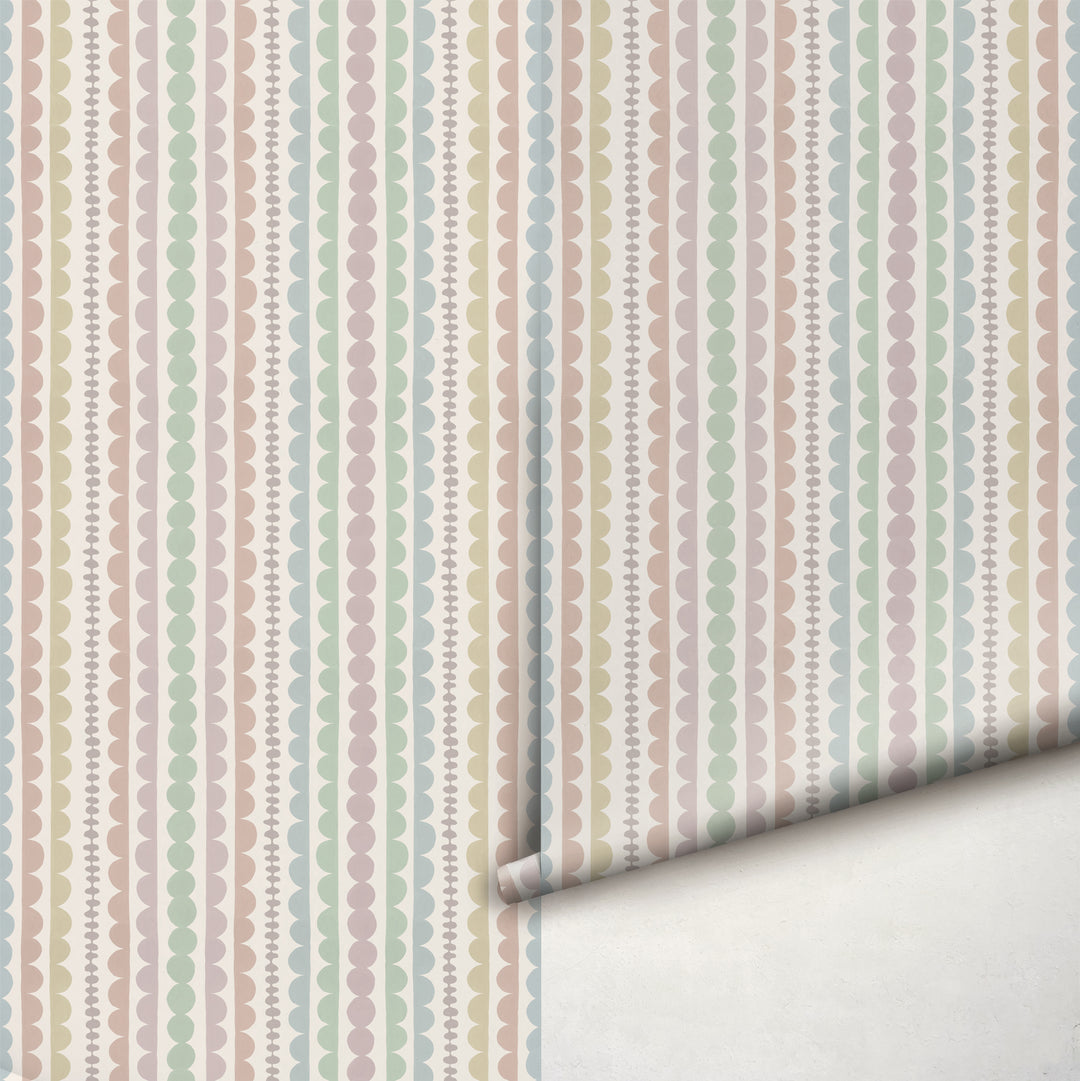 Pebble Ribbon Stripe Wallpaper