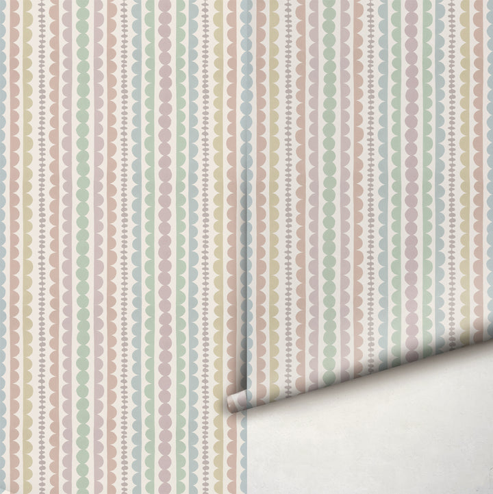 Pebble Ribbon Stripe Wallpaper
